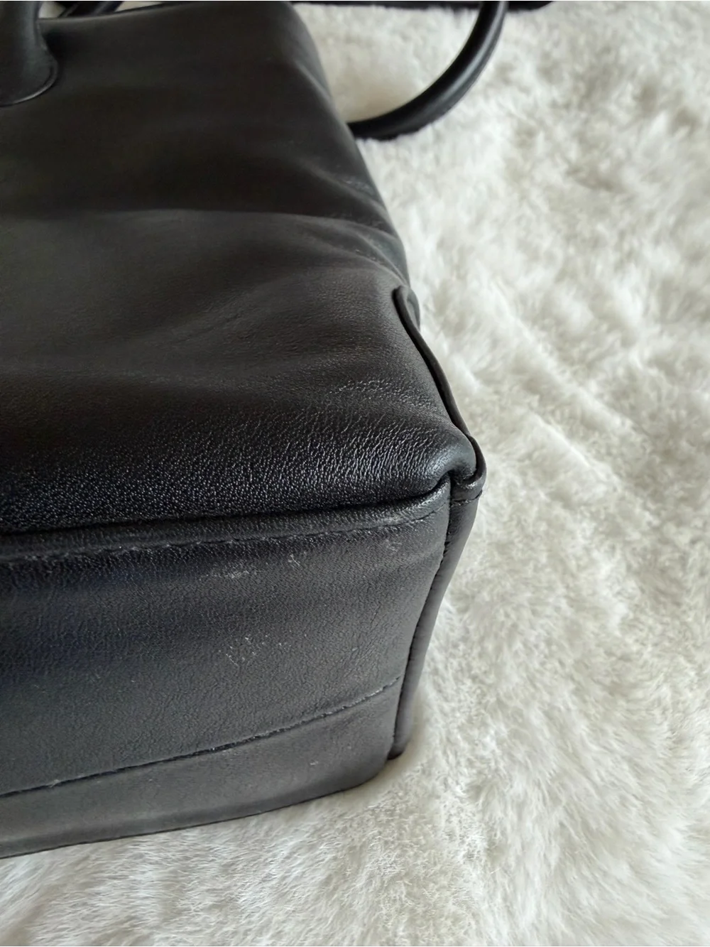 Etienne Aigner Black Soft Leather Tote Bag